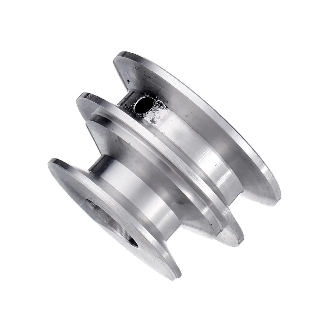 Aluminum Alloy 40/50mm Double Groove V-Pulley Wheel | Fixed Bore for 10MM Belt - Image 2