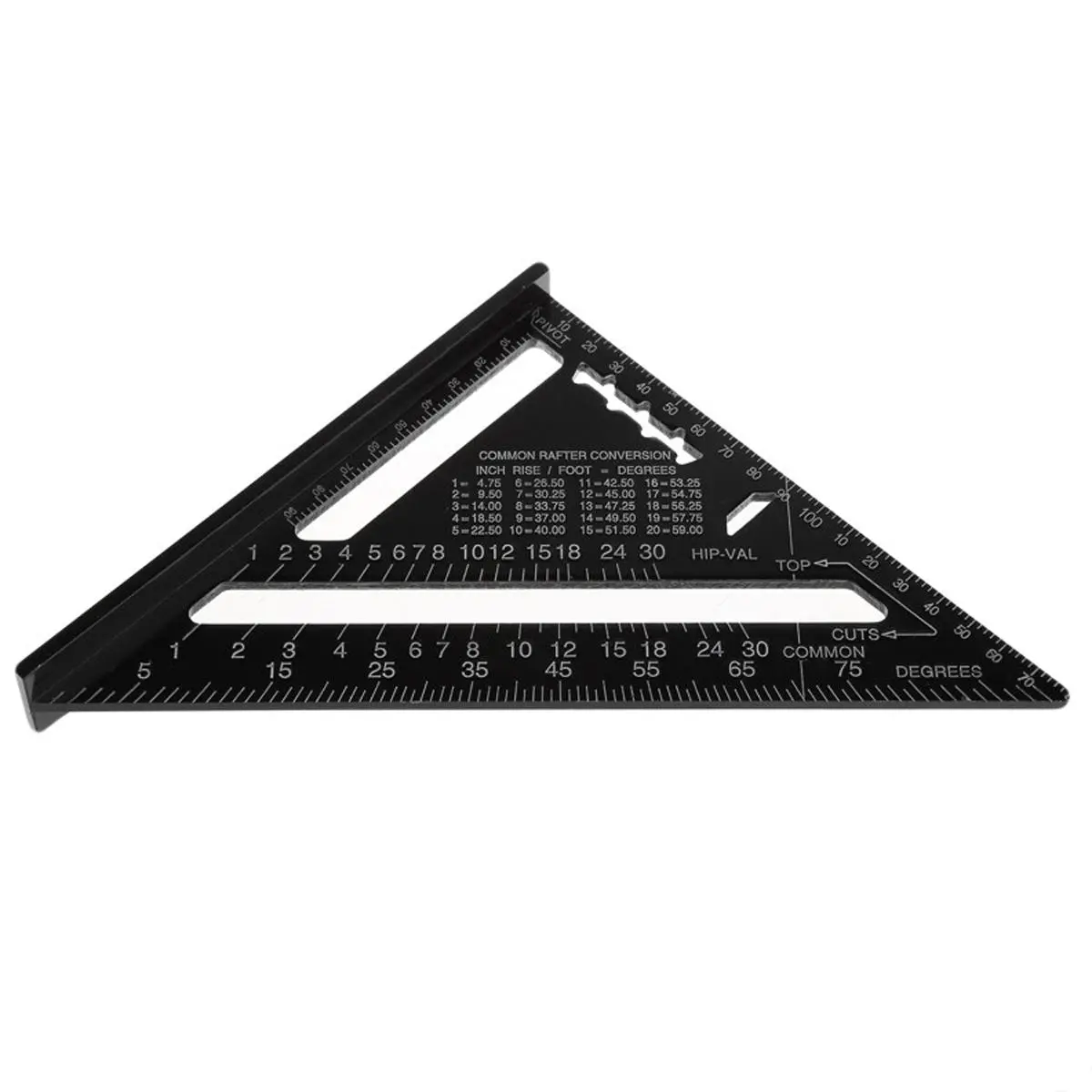7 Inch Aluminum Triangle Ruler - Rafter Square & Angle Protractor Tool - Image 3