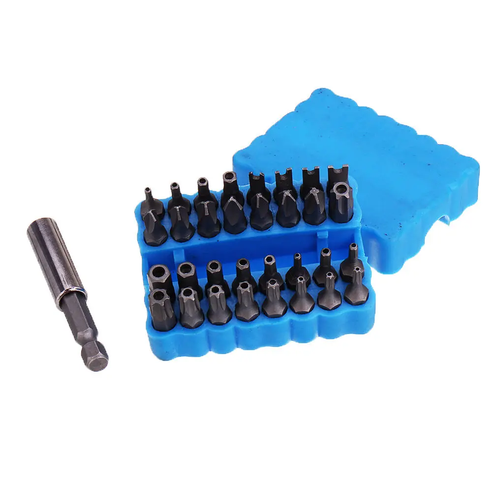 Drillpro 33pcs Magnetic Screwdriver Bit Set - Torx Star & Tri Wing Bits with Holder - Image 2