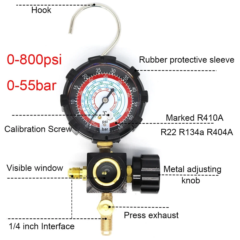 Freo R410a Diagnostic Manifold Gauge Set - High Pressure A/C Tool for R22/R134A/R410A - Image 2