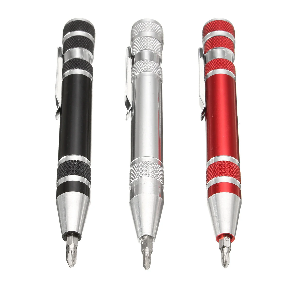 Precision Pocket Screwdriver Set | 8-in-1 Pen Style with Slotted & Phillips Bits - Image 2
