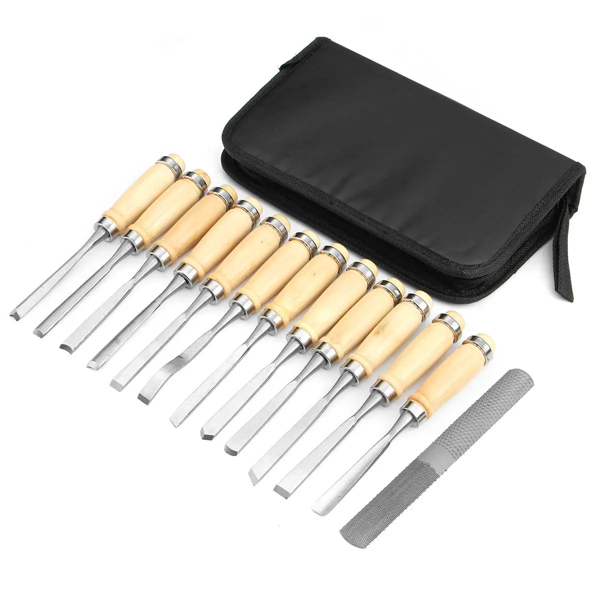 Wood Carving Chisel Set - 14Pcs Professional Woodworking Gouges Kit - Image 2