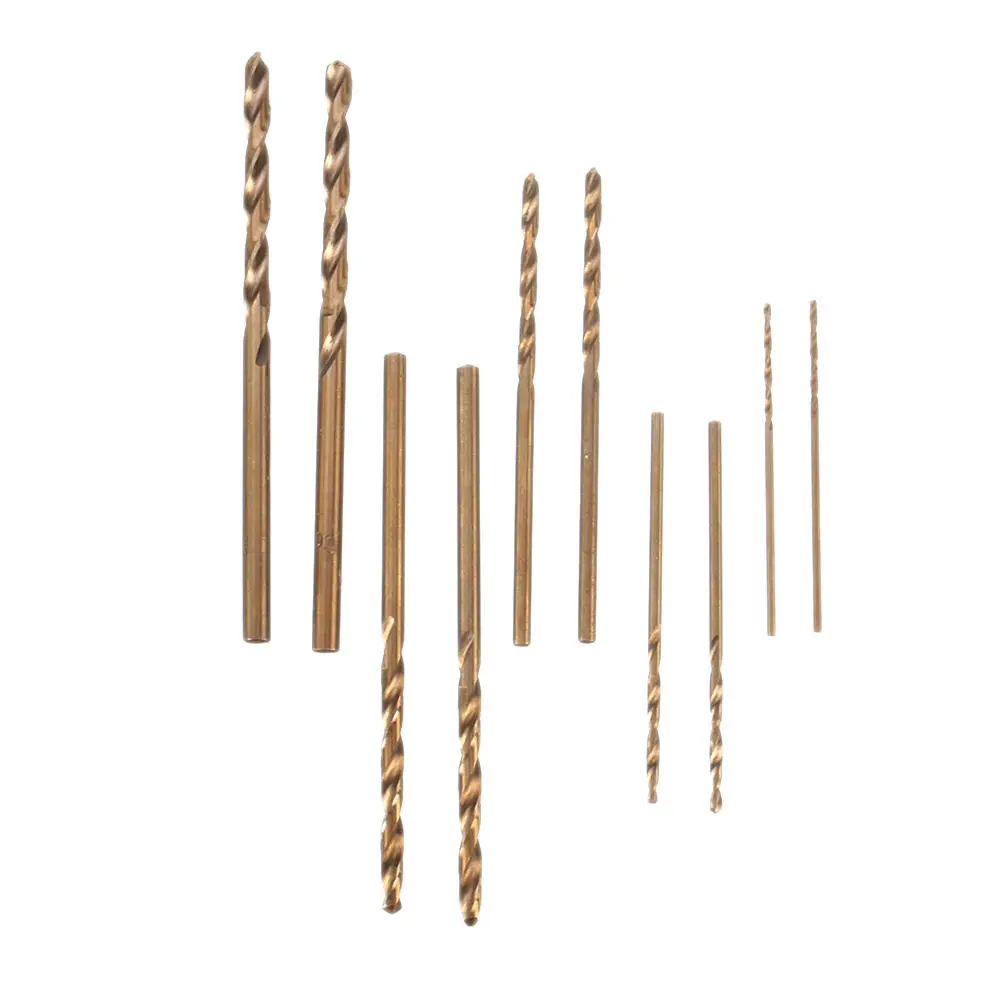 Drillpro 10pc HSS M35 Cobalt Twist Drill Bits - 1/1.5/2/2.5/3mm - High Speed Steel - Precision Drill Set - Image 2