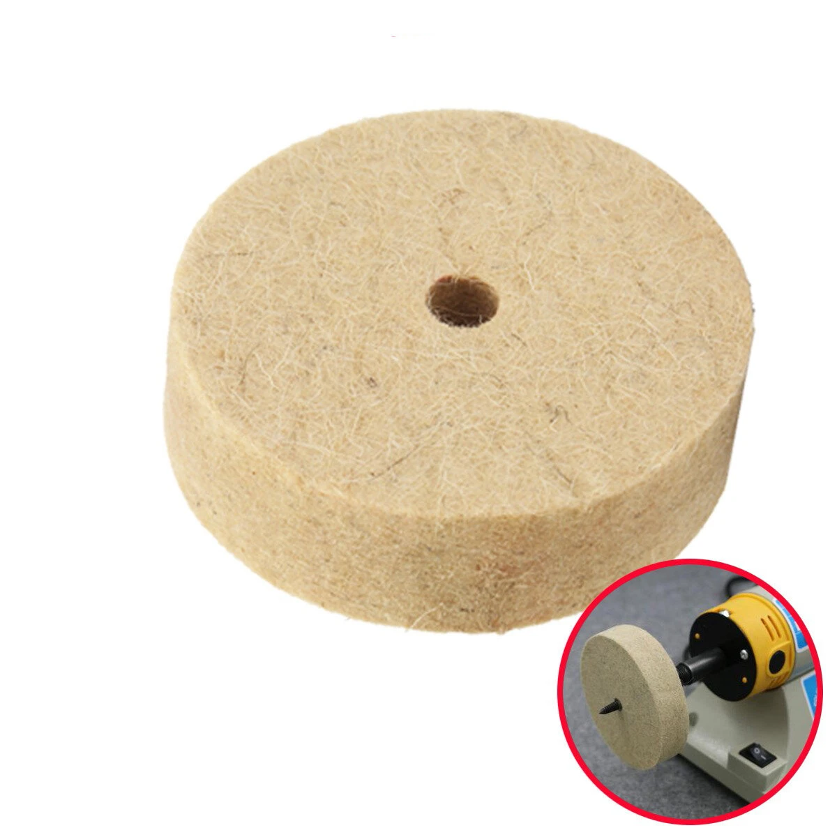 Wool Polishing Wheel - 80mm Wool Felt Buffing Disc for Polisher Tools - Image 2
