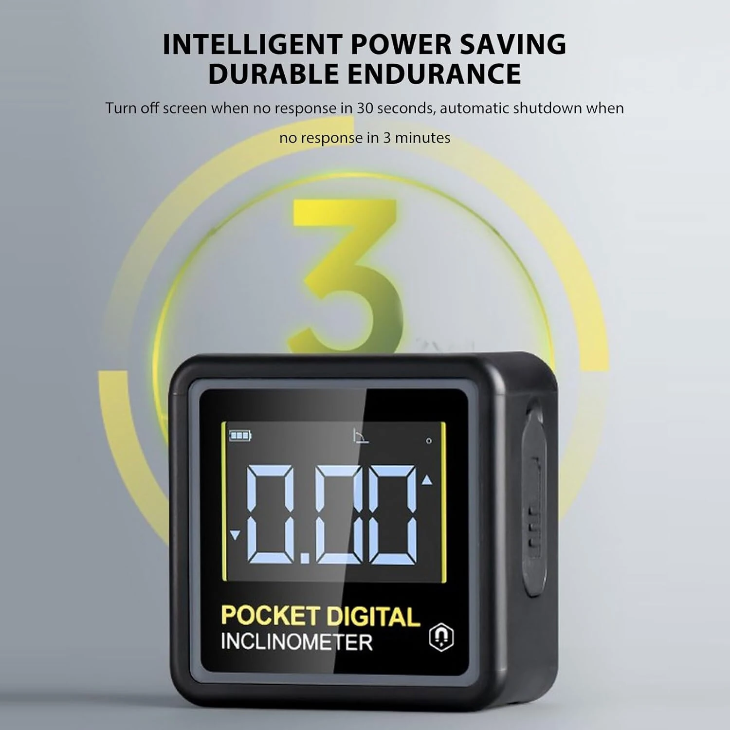 SHSIWI Digital Inclinometer Protractor - Magnetic Angle Finder 4x90° | Backlit Display - Image 3