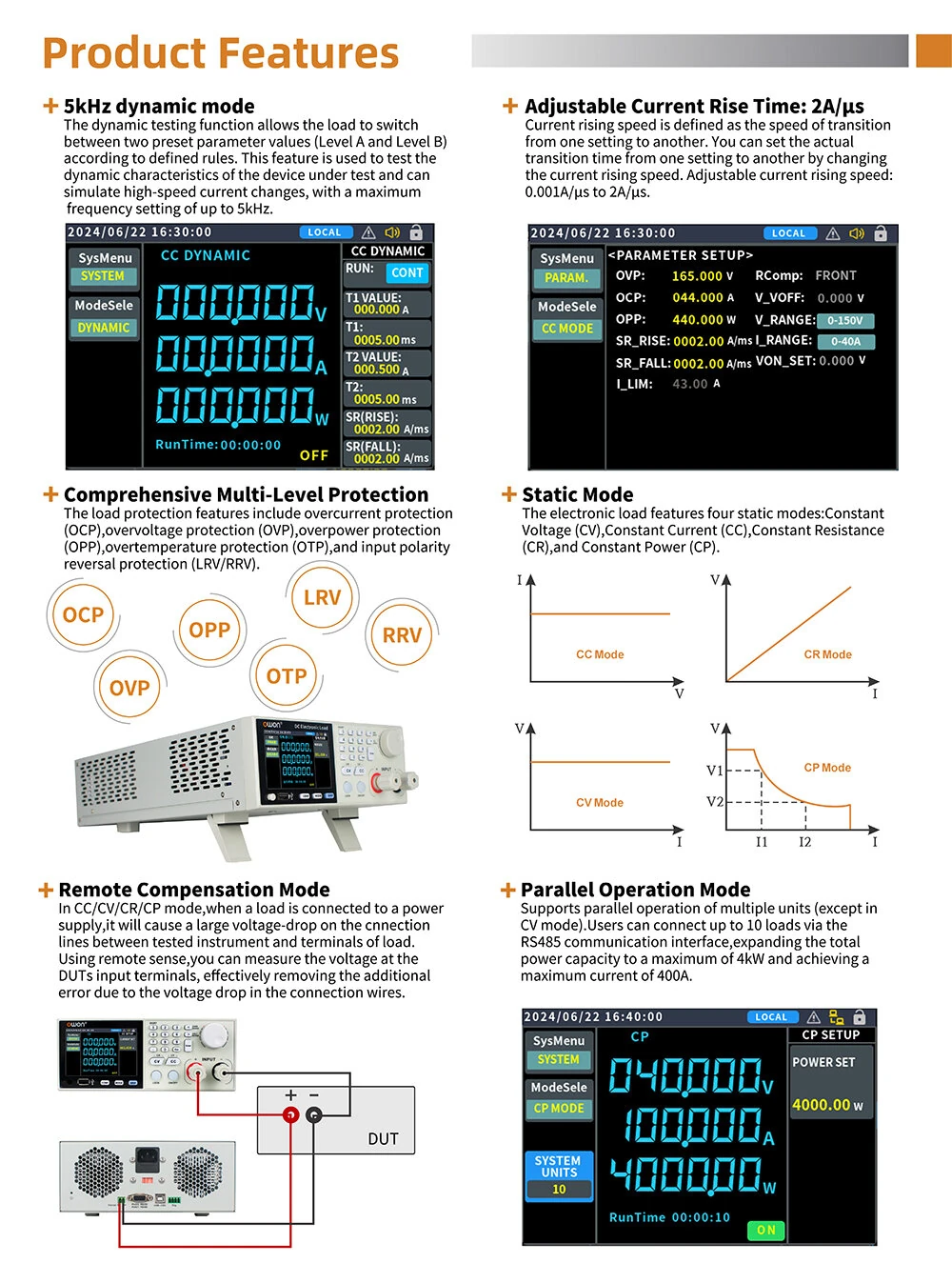 OWON OEL8511 DC Electronic Load - 150V 40A 400W High Precision | LCD Display - Image 5