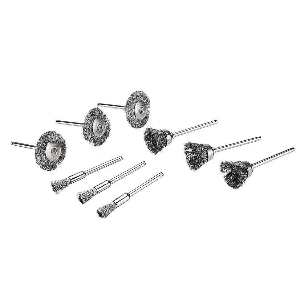 Dremel Rotary Tool Wire Brush Set - 9pcs Stainless Steel Cup Wheel Cleaner & Polishing - Image 2