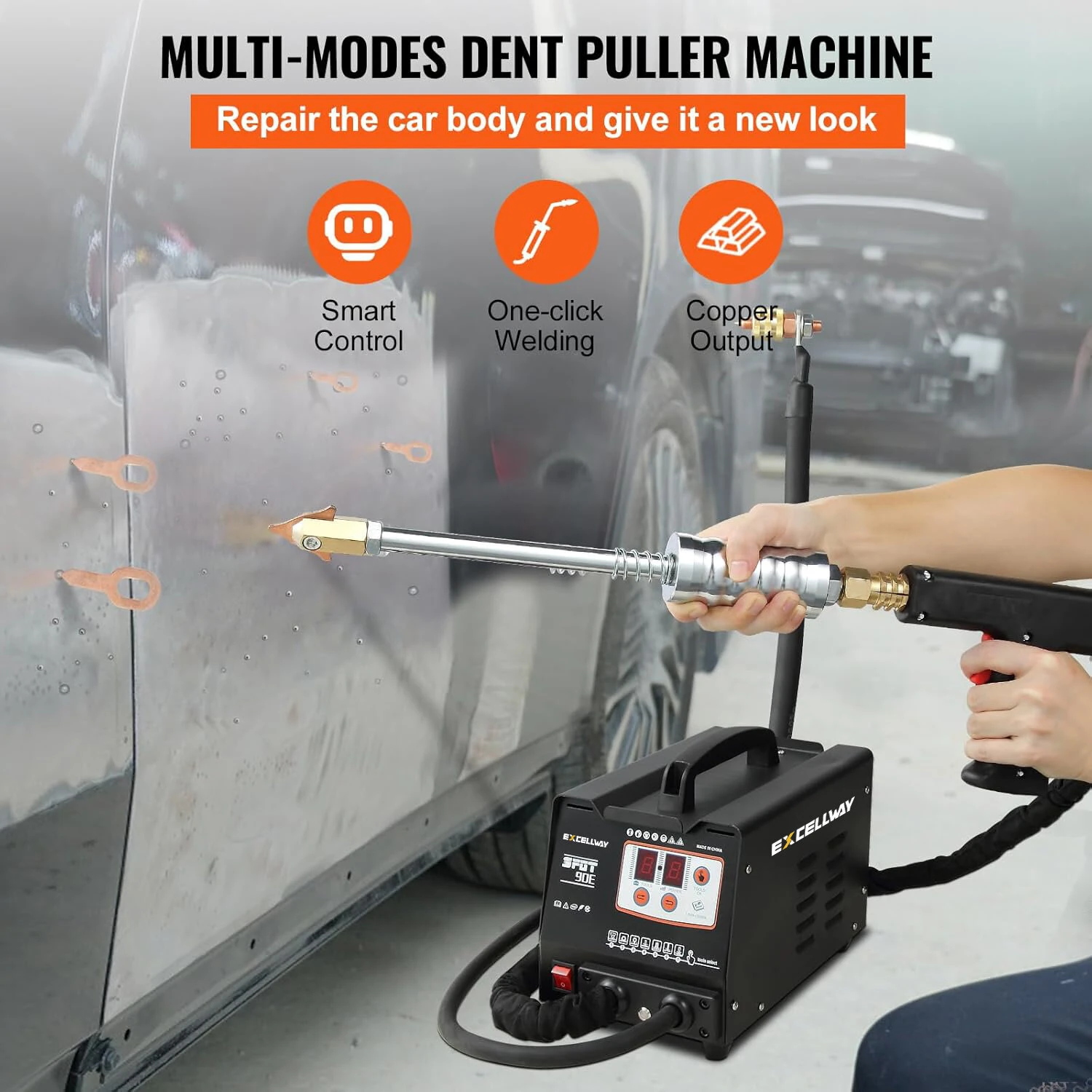 Excellway G90E Spot Welder Dent Puller | 3000W Stud Welder Kit for Car Body Repair - Image 2