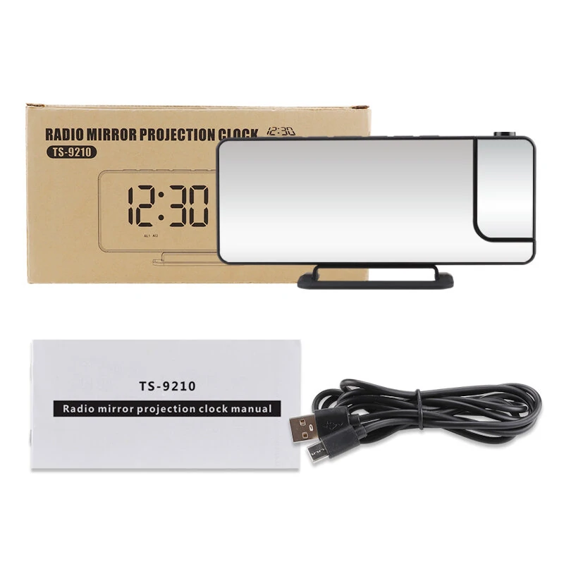 TS-9210-TFM-HW-R Alarm Clock | Time Projection, Radio, Temperature & Humidity Display - Image 5