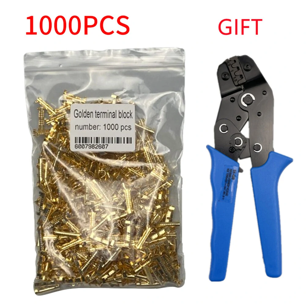 Gold 453 U-Shaped Cold Inserts - 1000PCS 0.3-1.5mm 2 Terminal Tab Connectors | Small Teeth Fascia - Image 2