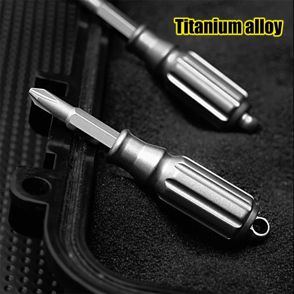 Titanium Alloy Screwdriver - S2 Steel Bit & Tungsten Head | Non-Slip EDC Tool - Image 3