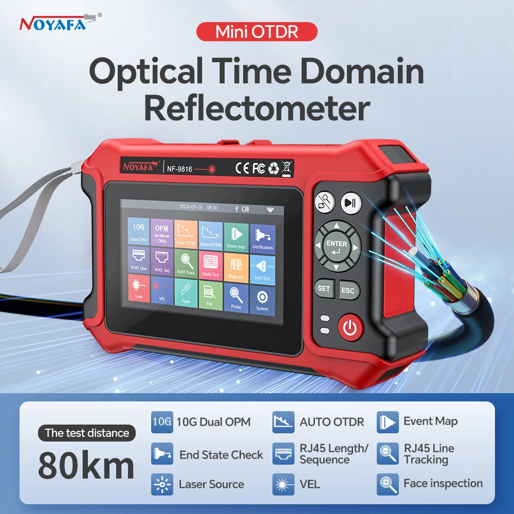 NOYAFA NF-9816 OTDR Fiber Fault Locator | 1310/1550nm Dual Wavelength | with Visual Fault Locator - Image 2