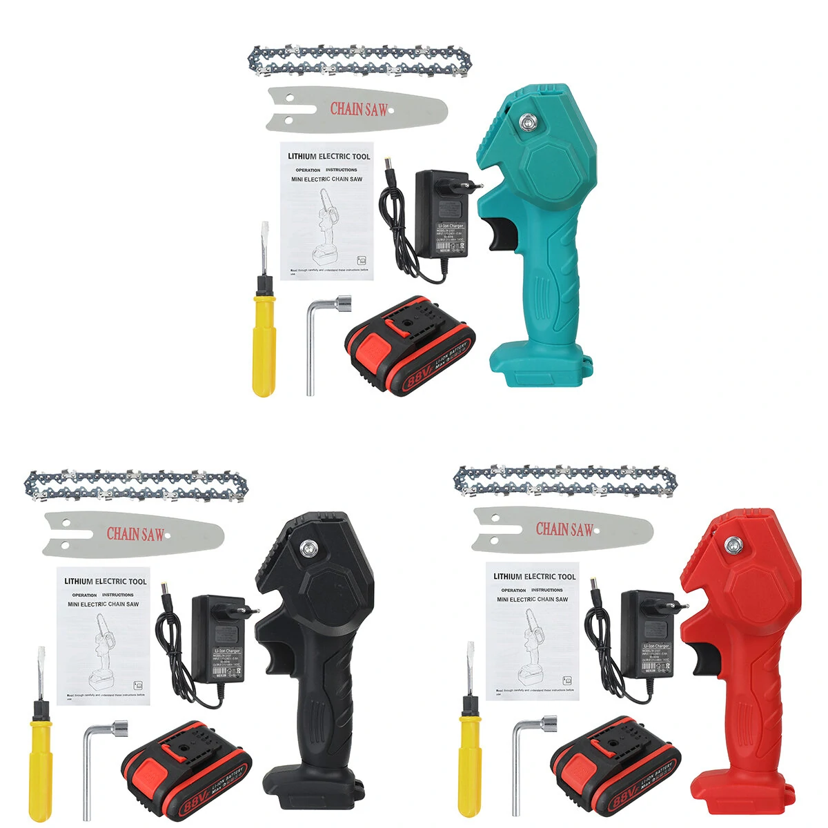 VIOLEWORKS 21V Cordless One-Hand Saw - 4 Inch Chain Saw w/ Battery Kit - Image 2