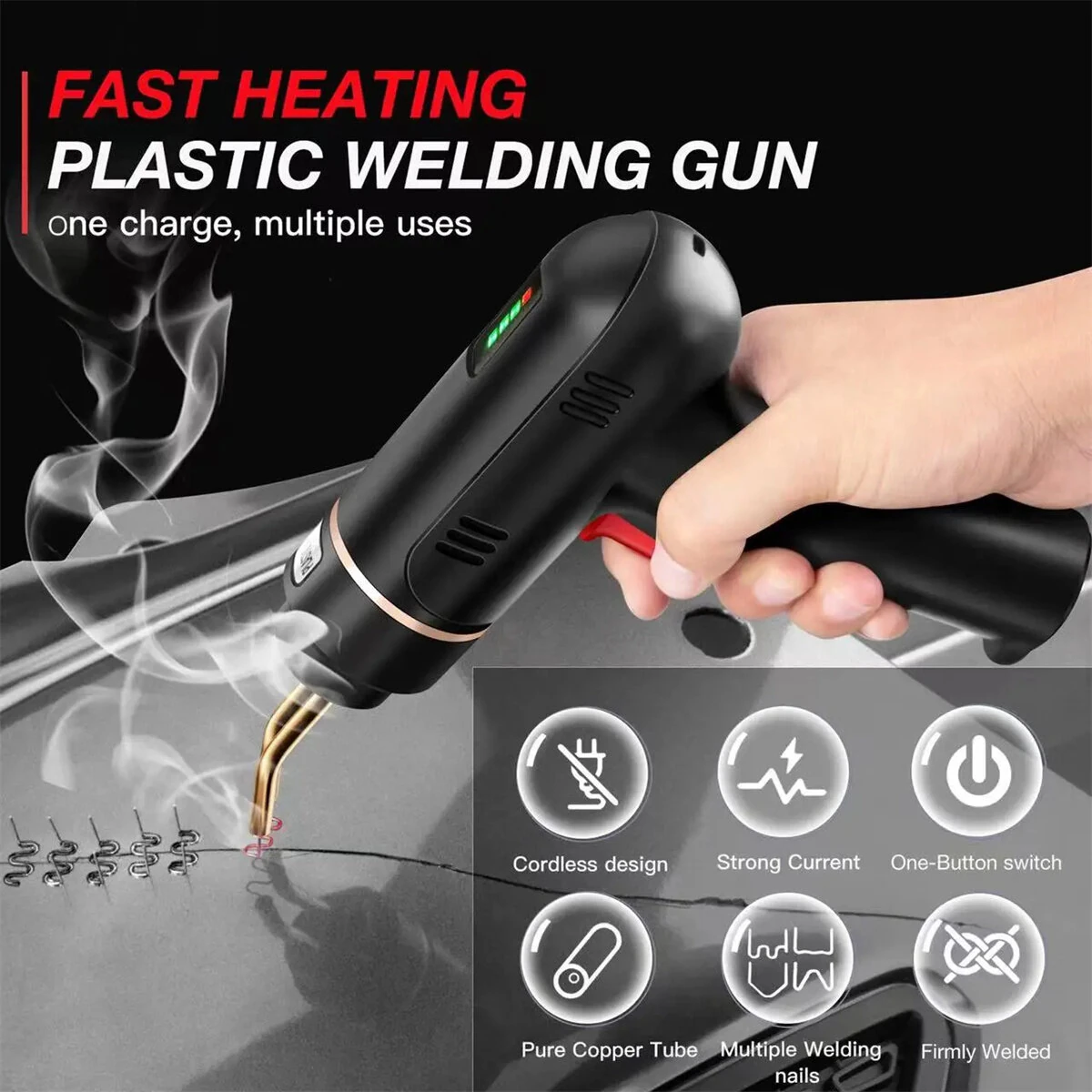 Hot Stapler Plastic Welding Machine - 200W Rechargeable 5000mAh | Fast Heating for Car & Motorcycle Bumper Repair - Image 5