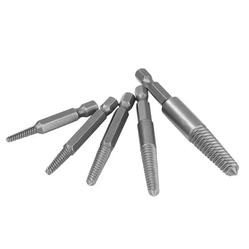 Drillpro 5Pcs Screw Extractor Set | Hex Shank for Damaged & Broken Bolts - Image 2