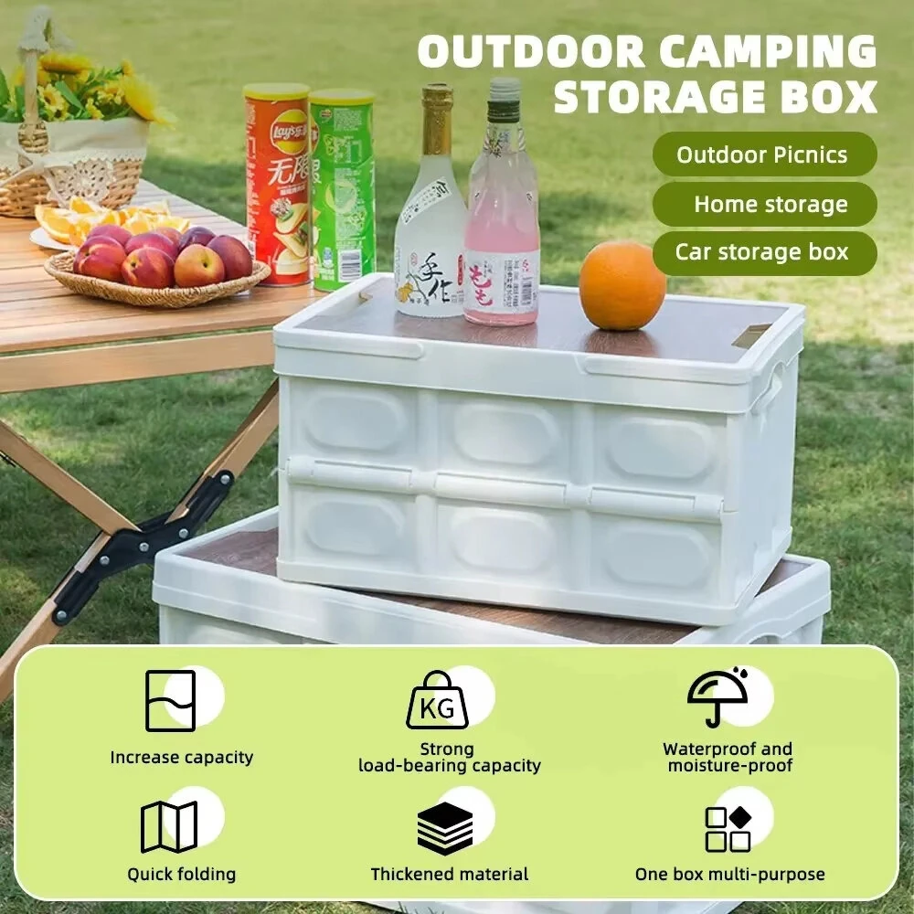 15L Folding Storage Box - White PP Material - Space-Saving Home Office Organization - Image 3
