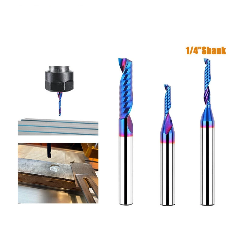 YK20 Alloy CNC Router Bit - 1/4 Inch Shank Spiral Cutter for Aluminum & Brass | 35 Degree Angle - Image 3