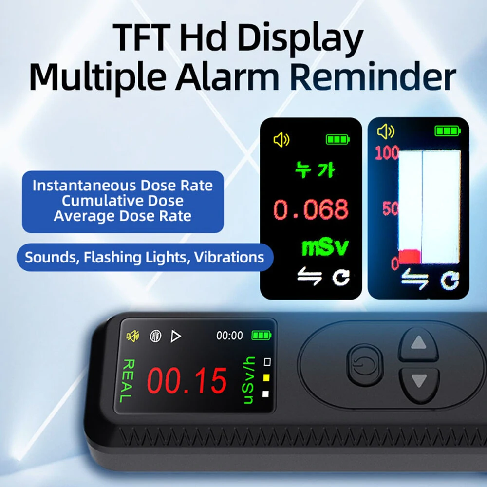 Handheld Portable Nuclear Radiation Detector Geiger Counter - 0.96 Color Display | β/X/γ-Rays Tester - Image 5
