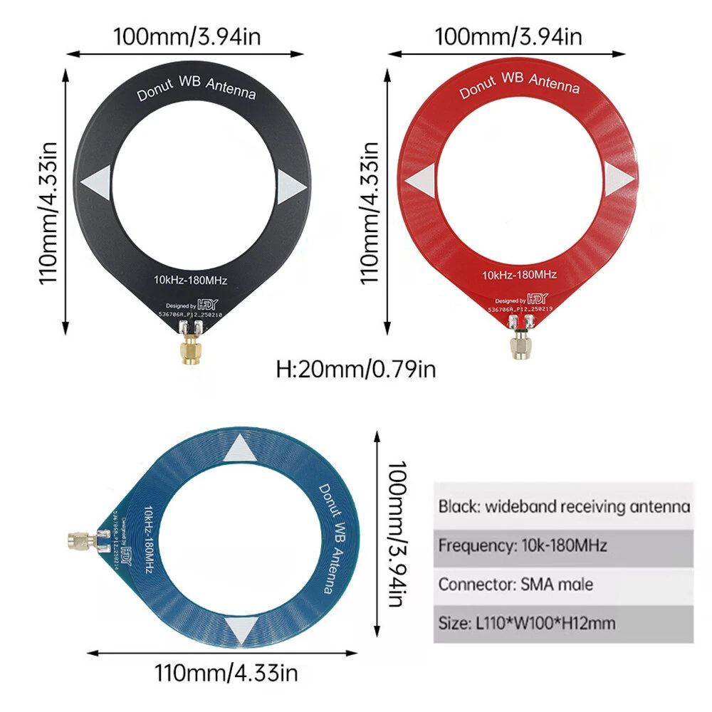 Wideband SDR Antenna 10kHz-180MHz | Donut Loop for Shortwave & Medium Wave | SMA Male - Image 3
