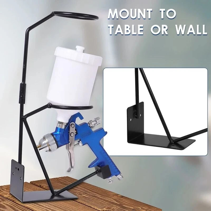 Adjustable Steel Spray Gun Stand - Lightweight Black Paint Filter Rack - Stable Base - Image 2