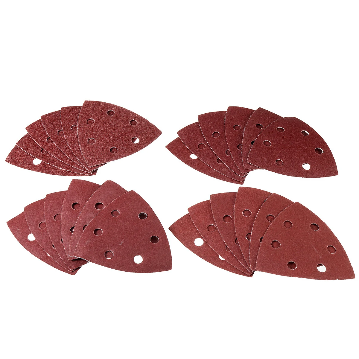 3M Sandpaper | 24-Pack Swing Triangle Sheets - 6-Hole Red for Sanding & Polishing - Image 3