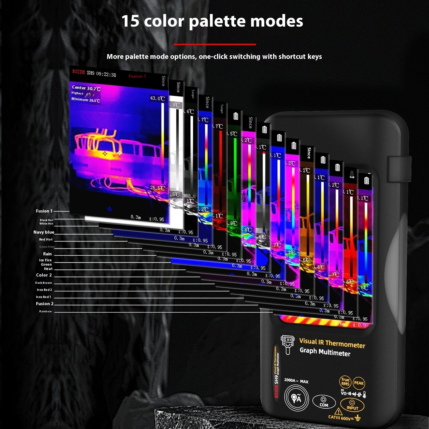 BSIDE SH9A Visual Thermal Imager Multimeter | 320x428 IR Camera | 3.98 Touchscreen - Image 5