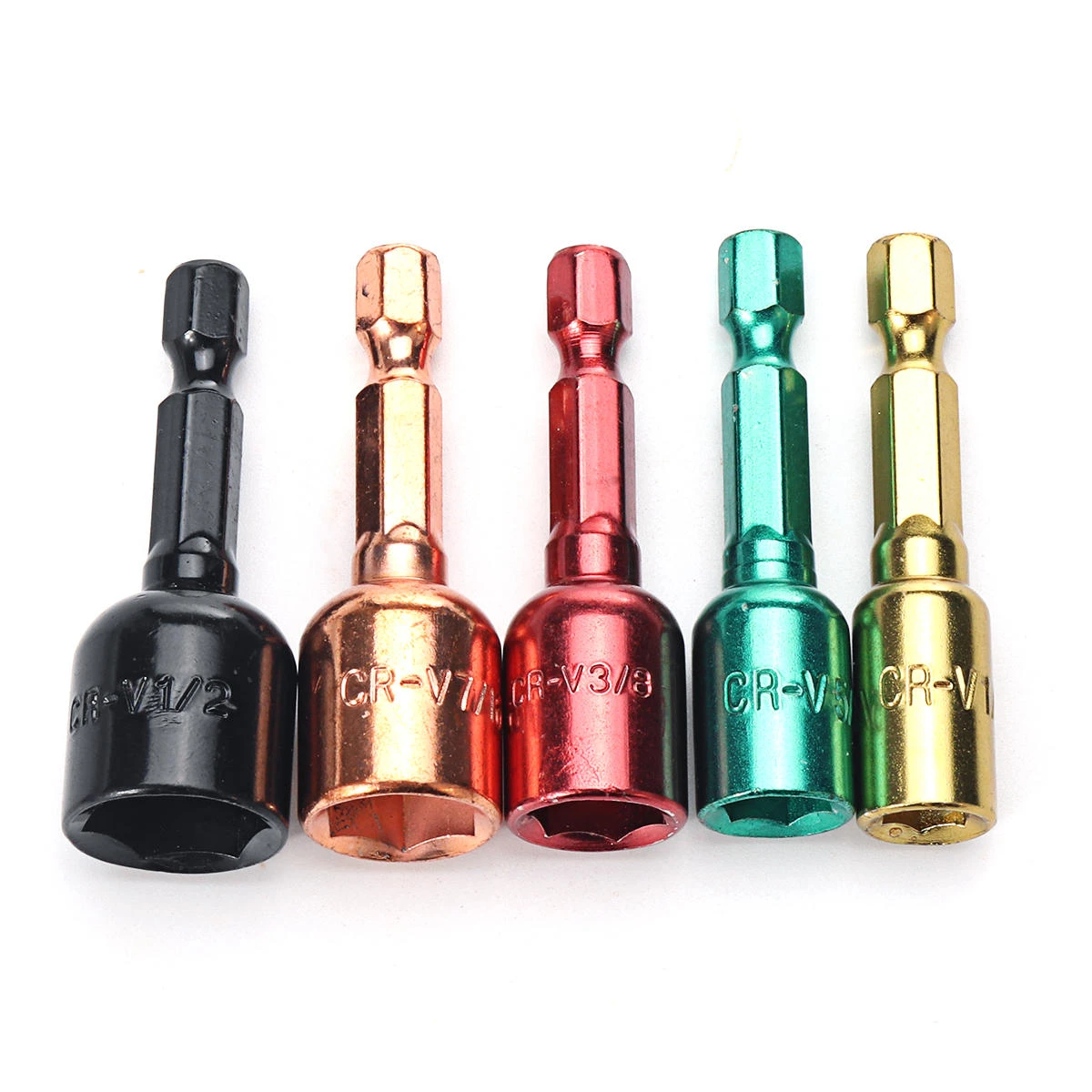 Drillpro 5pc 48mm Hex Magnetic Sleeve Adapter | Chrome Vanadium Steel Extension Rod - Image 2