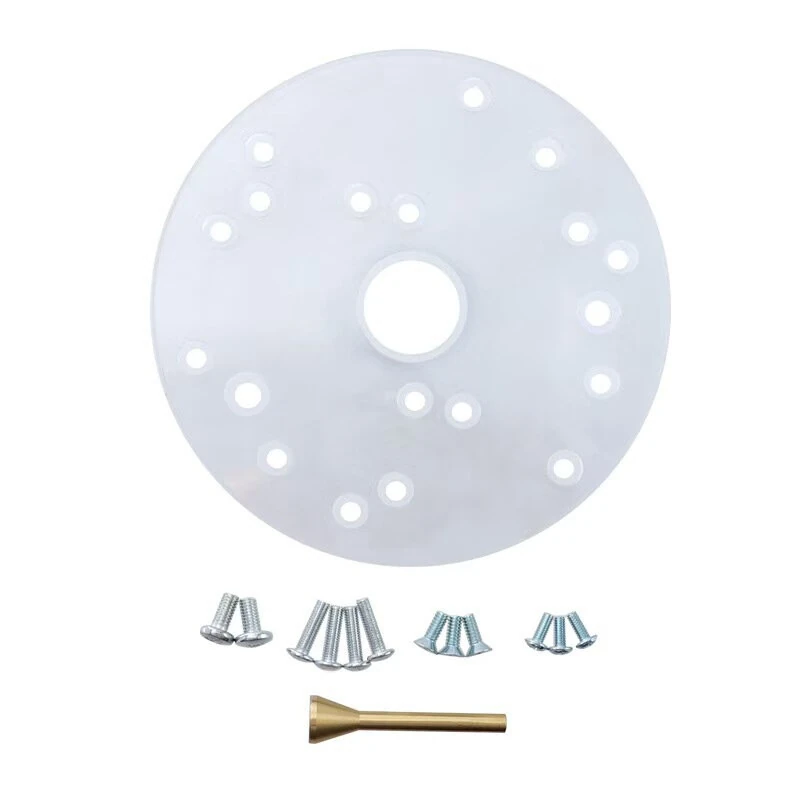 Universal Router Base Plate - 7mm Acrylic with Brass Centering Pin & 11 Bushings - Image 2