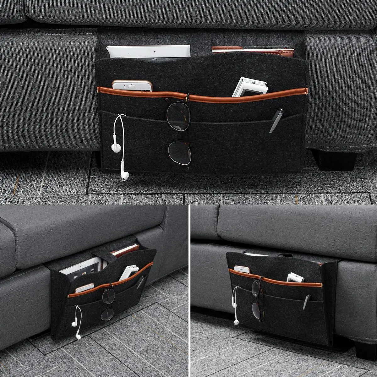 Felt Bedside Organizer - Sofa Storage Bag with Hanging Pockets | Dormitory - Image 4
