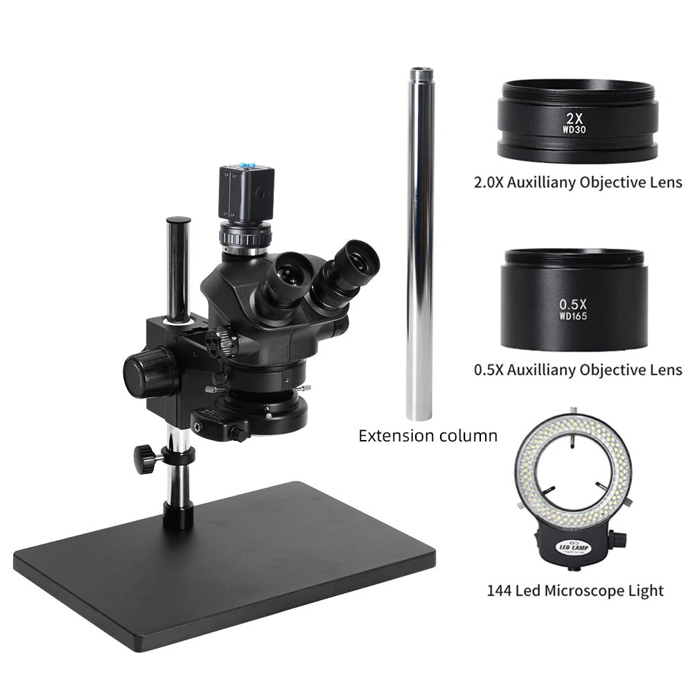 AmScope 3.5X-100X Stereo Microscope with 2K Camera | For Phone Repair & Soldering - Image 2