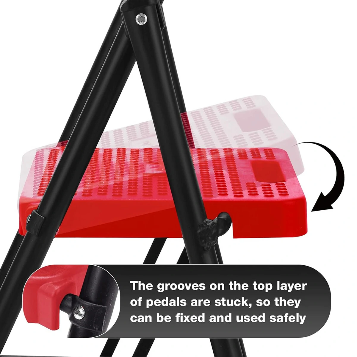 US Direct Portable Folding Ladder - 4 Step Anti-Slip Wide Pedal for Home Office Garden - Image 4