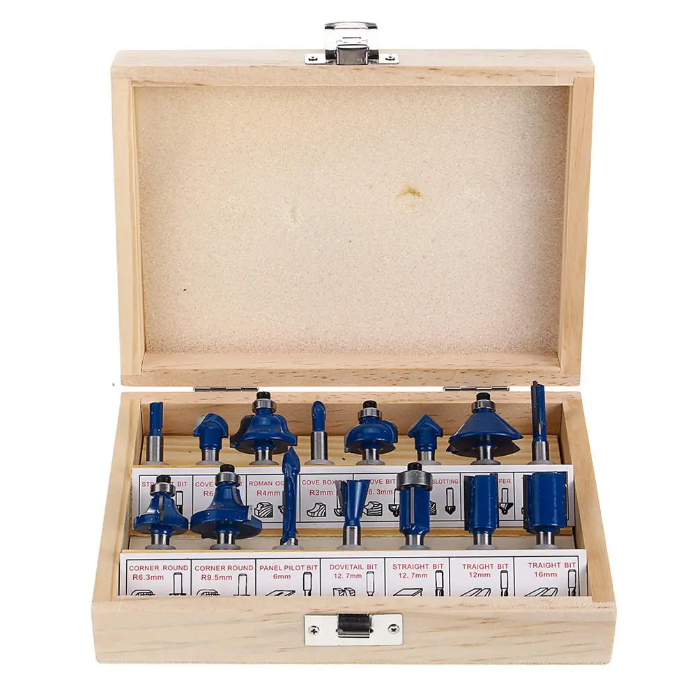 15pcs 1/4 Inch Shank Router Bit Set | Woodworking Milling Cutter Kit - Image 3