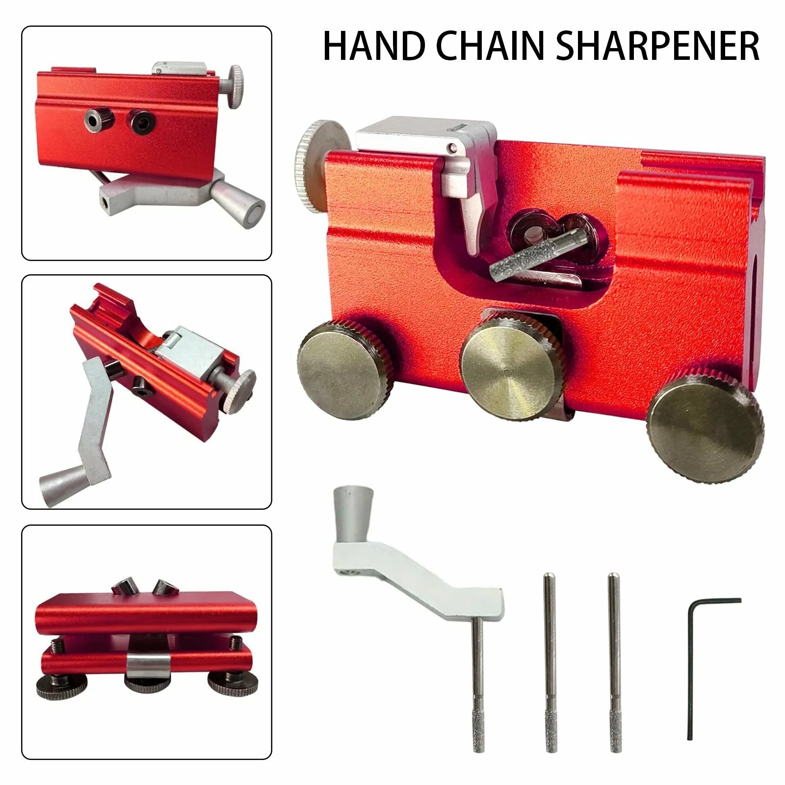 Aluminum Chainsaw Sharpener Portable - 2 Stone Grinders for Drill Sharpening - Image 2