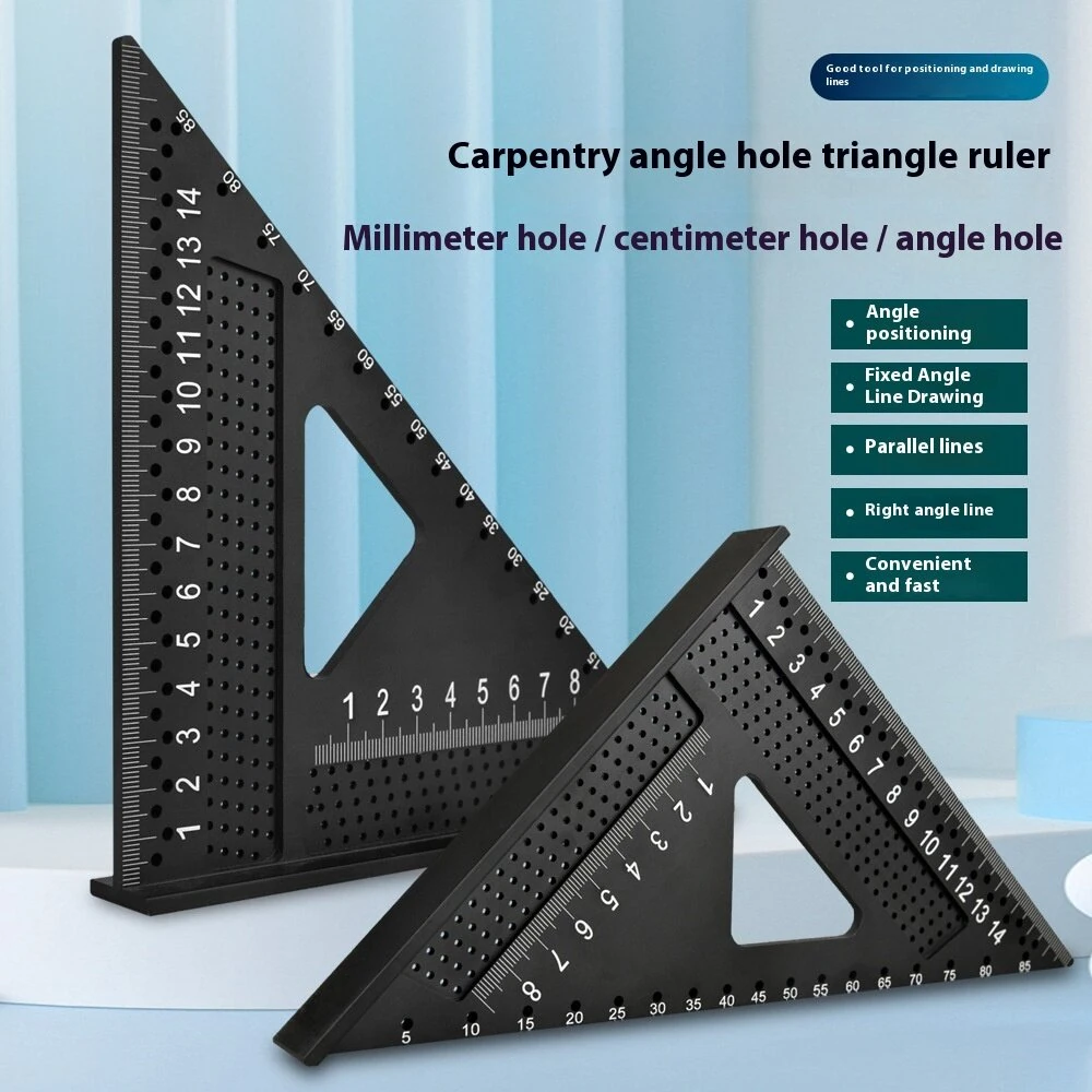 Aluminum Alloy 7 Inch Right Angle Ruler - Metric & Imperial Scale - Carpenter Square - Image 2