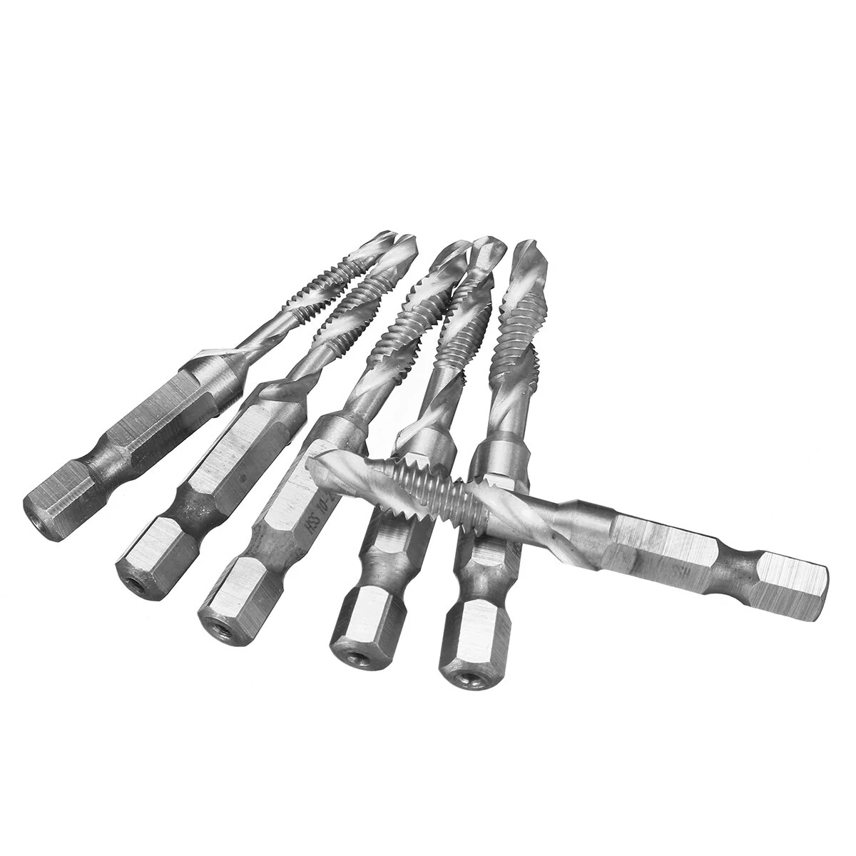 6pcs 1/4 Inch HSS Drill Tap Bit Set | M3-M10 Hex Shank | Deburr & Countersink - Image 5