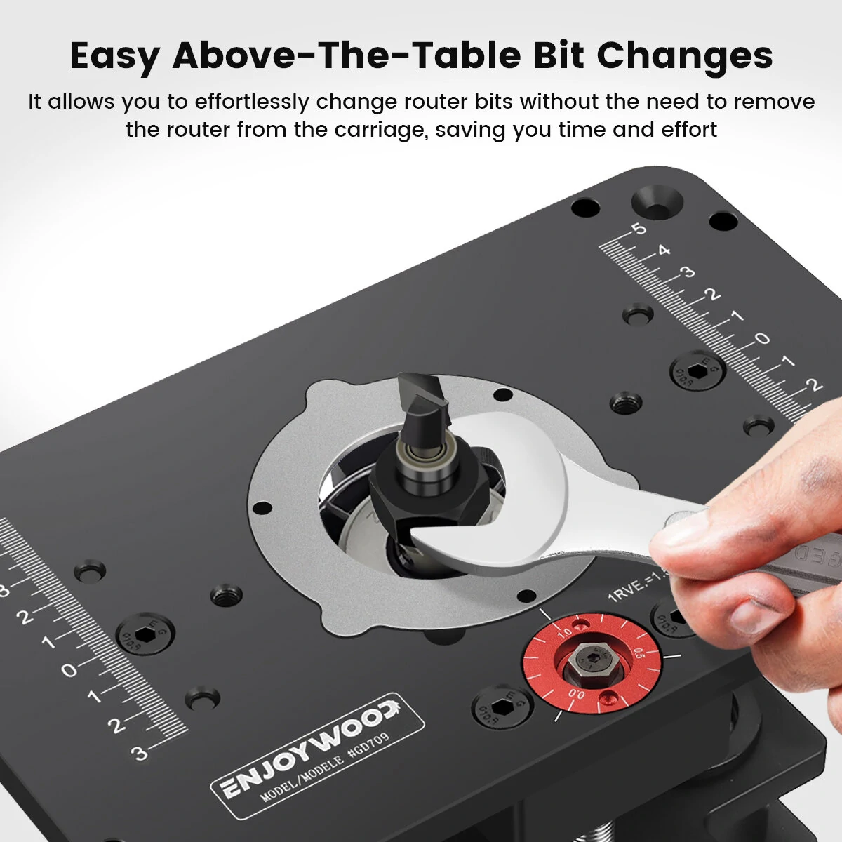 ENJOYWOOD GD7 PRO Router Lift - 65mm/69mm Wood Router Plate for Precision Table Setup - Image 4