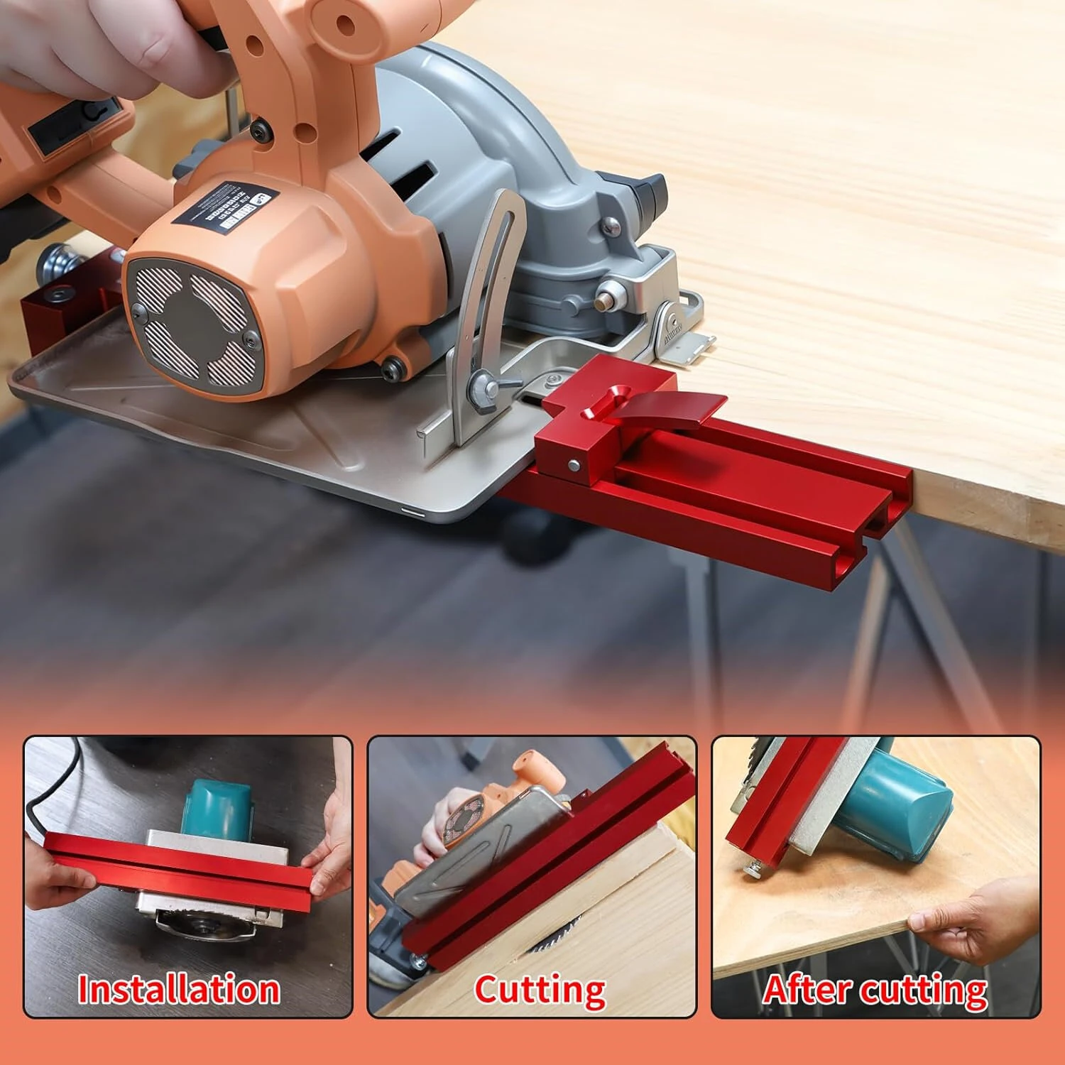 Circular Saw Guide Rail - Aluminum Alloy Adjustable Base | 4 Inch Marble Cutter Compatible - Image 3