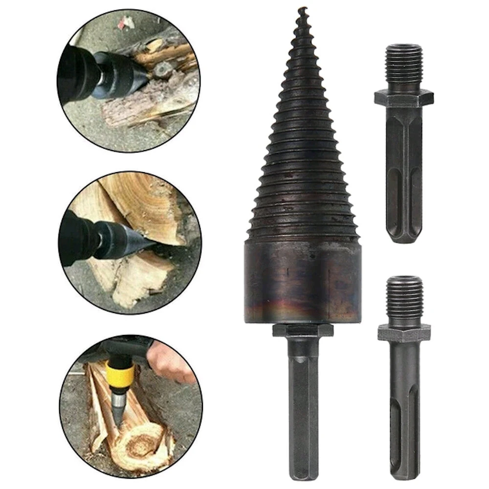 Steel Wood Splitting Drill Bit | 32/42mm Square/Round/Hex Shank | Woodworking Tool - Image 5