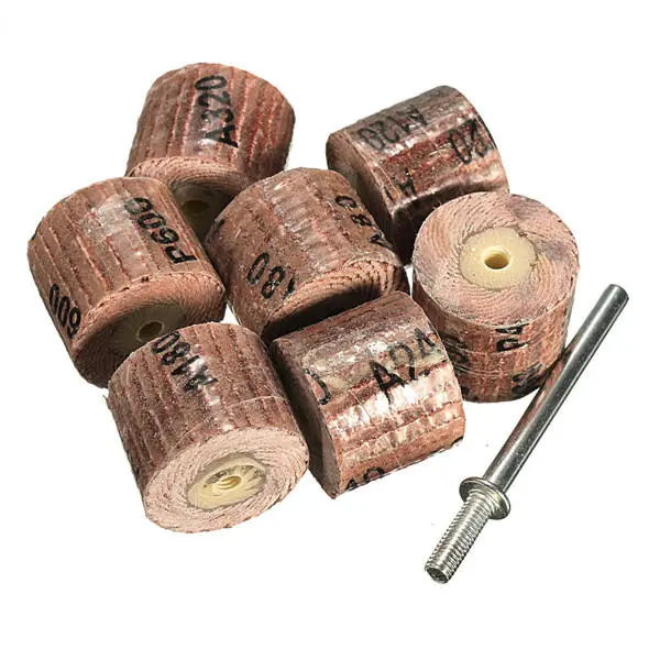 Dremel Sanding Wheel Kit - 7pcs Flap Wheels 80-600 Grit with 1/8 Inch Mandrel - Image 3