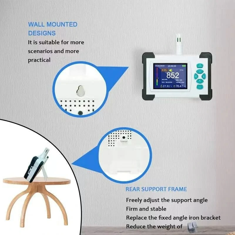Upgraded SR-510A CO2 Monitor - Portable CO2 Meter with PDF Output & Rechargeable Battery - Image 5