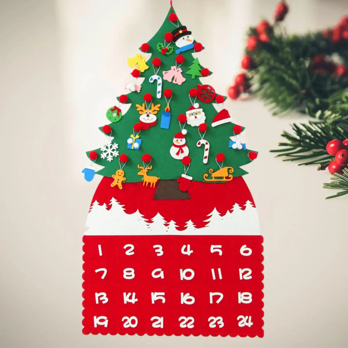 Felt DIY Christmas Tree Advent Calendar - Craft Toy & Hanging Decorations - Image 3