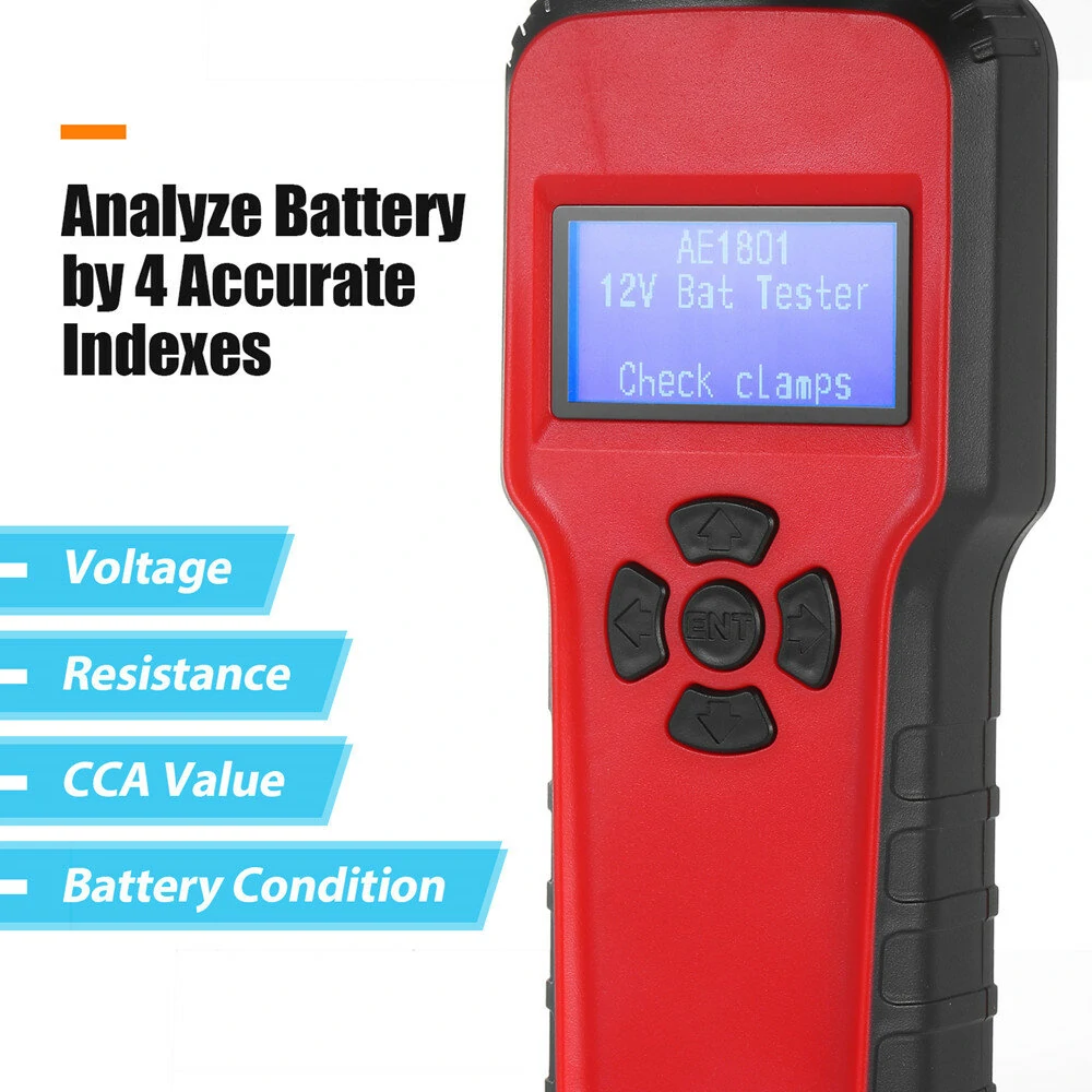 AE1801 Battery Capacity Tester | 6-18V Auto Car Battery Analyzer with LCD Display - Image 2