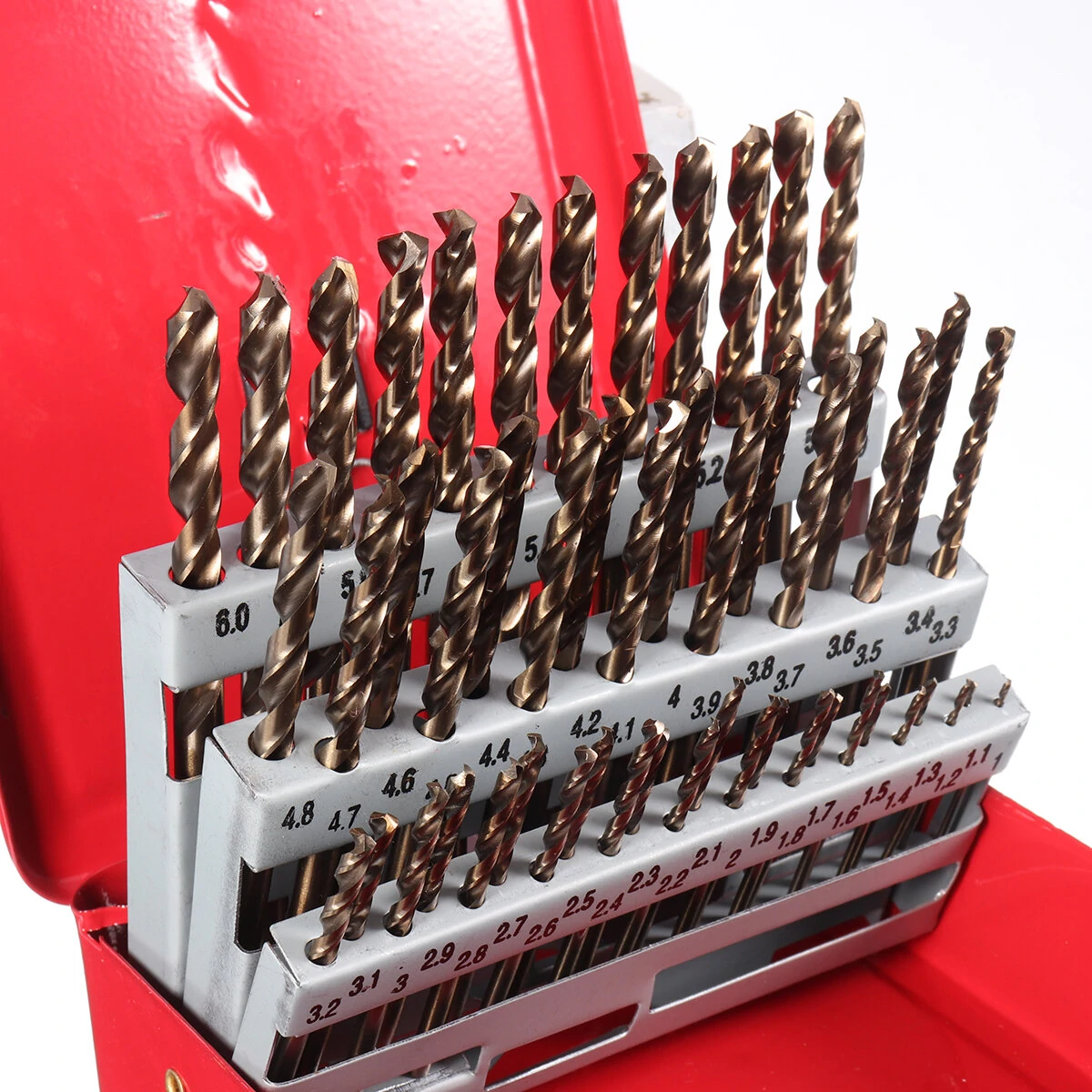Drillpro 51Pcs M35 Cobalt Drill Bit Set | 1-6mm HSS Jobber Length | Metal Case - Image 3