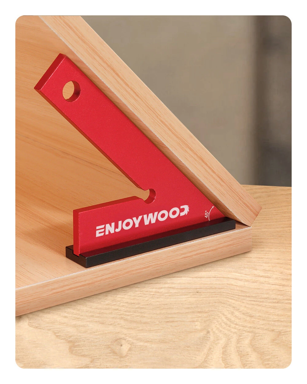 ENJOYWOOD Aluminum Miter Square - 45/90 Degree Angle Ruler | Woodworking Tool - Image 2