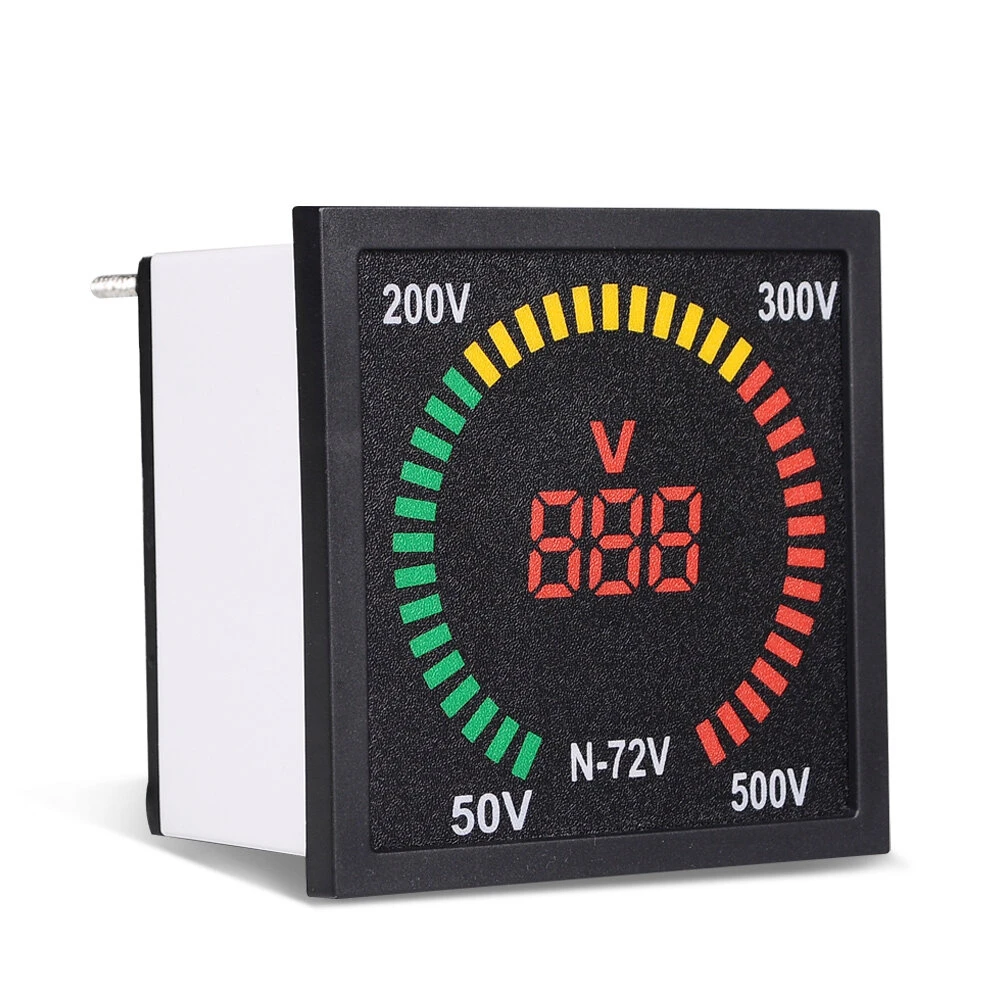 N-72V Digital Voltage Meter | 50-500V AC 220V Panel Display | 73mm 68mm Hole - Image 2