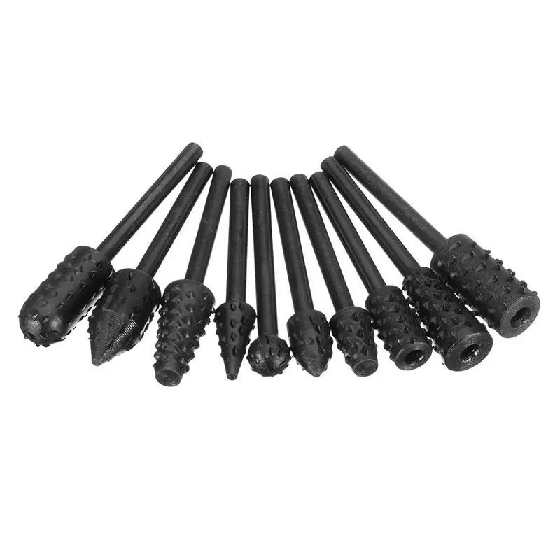 10Pcs 3mm Shank Rotary File Bits Set | Wood & Metal Cutter | Rotary Rasp Tool - Image 3
