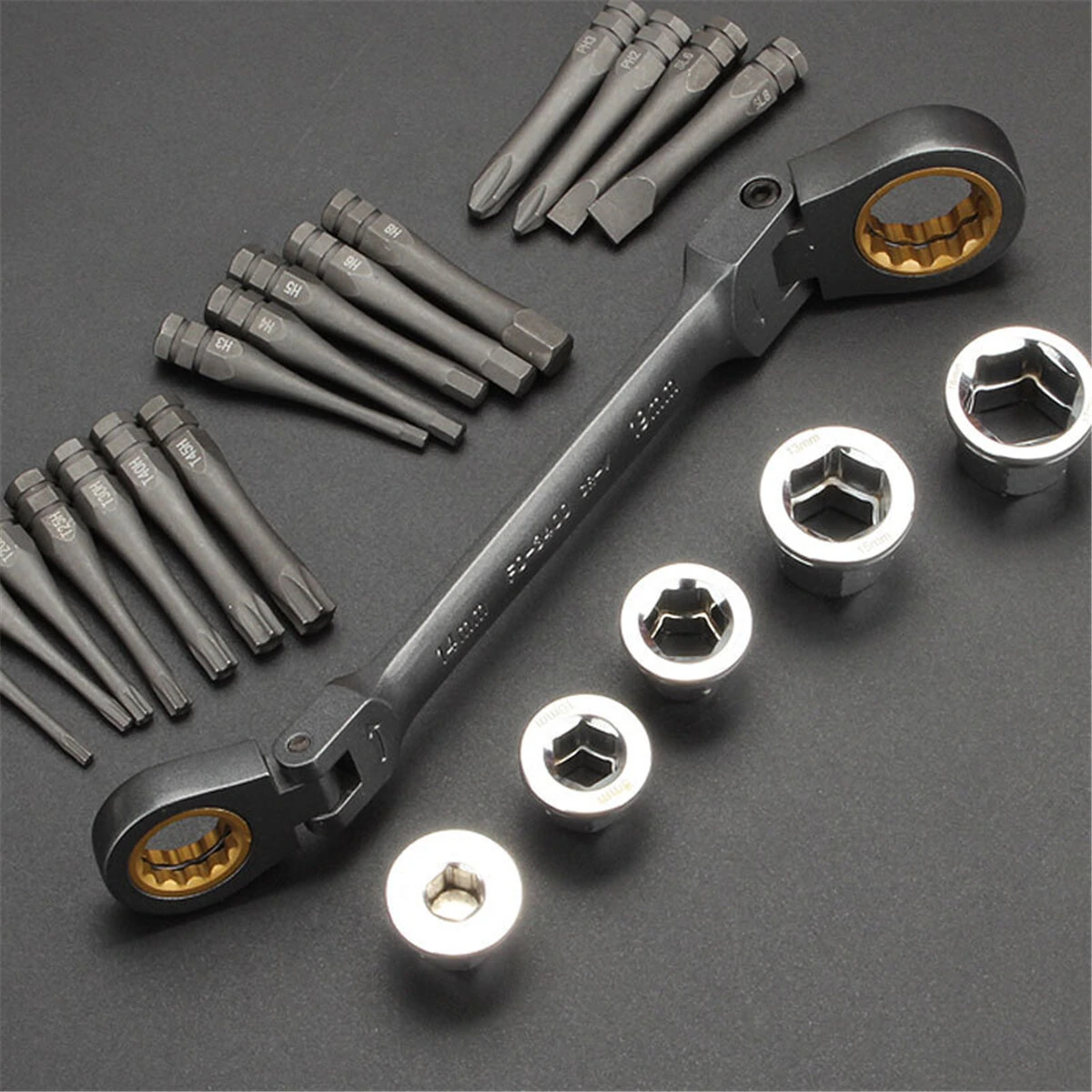 Craftsman Ratcheting Socket Wrench Set - Metric with Adapter & Screwdriver - Image 5