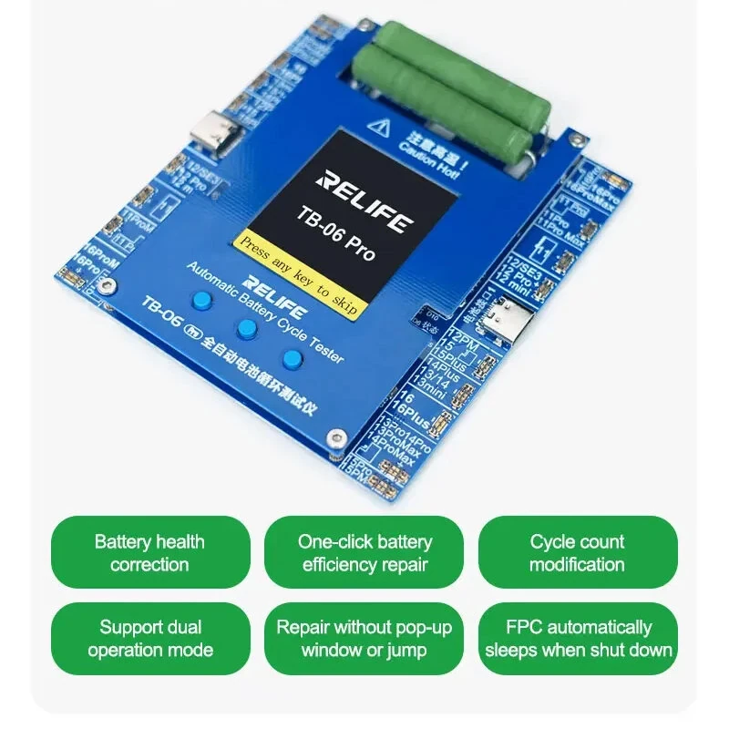 RELIFE TB-06 Pro Battery Tester - Dual-Channel for iPhone 11-16 Series | Health Repair & Charging - Image 2