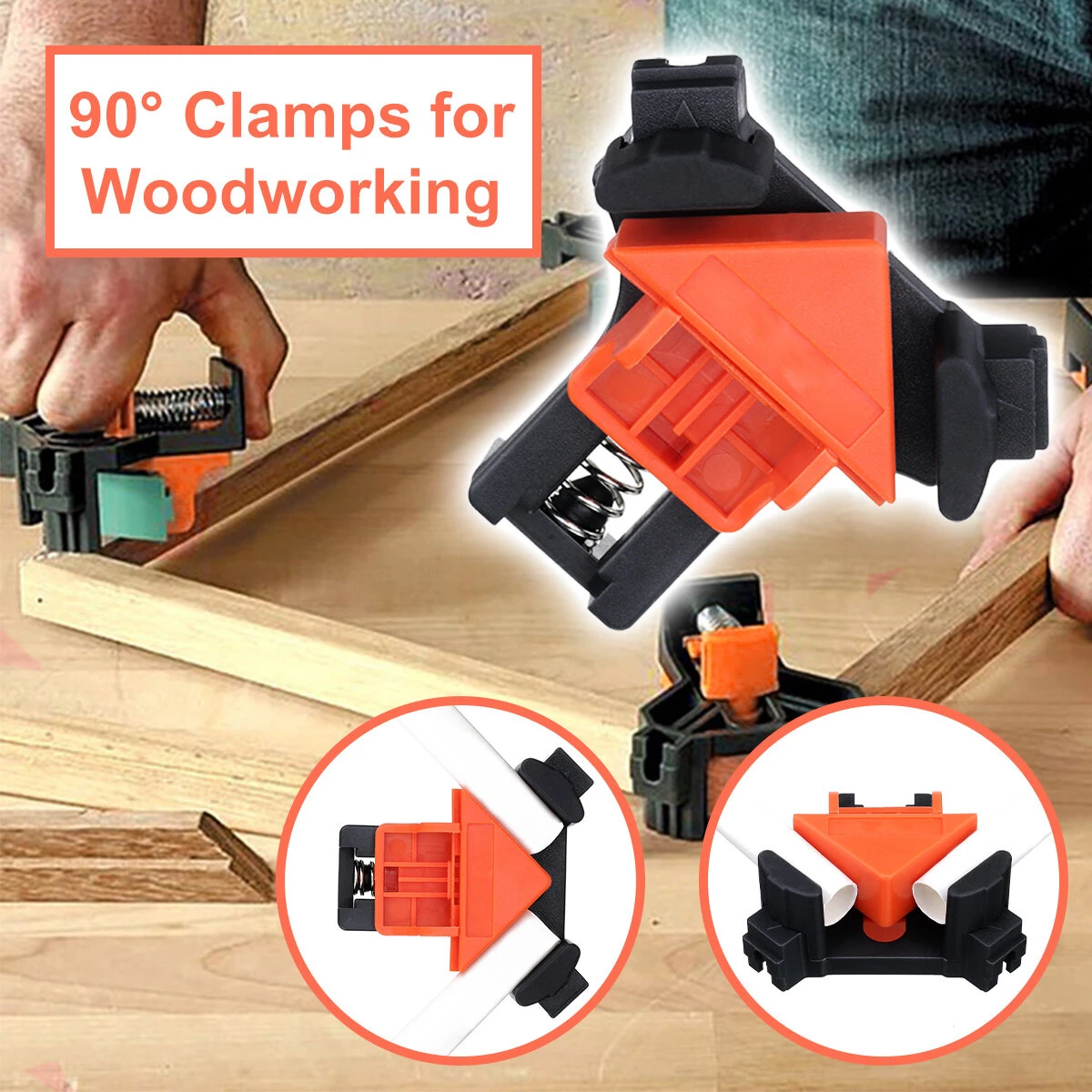 4pcs Right-angle Clip - 90 Degree Adjustable Woodworking Clamp | Spring-loaded Single-handle - Image 4