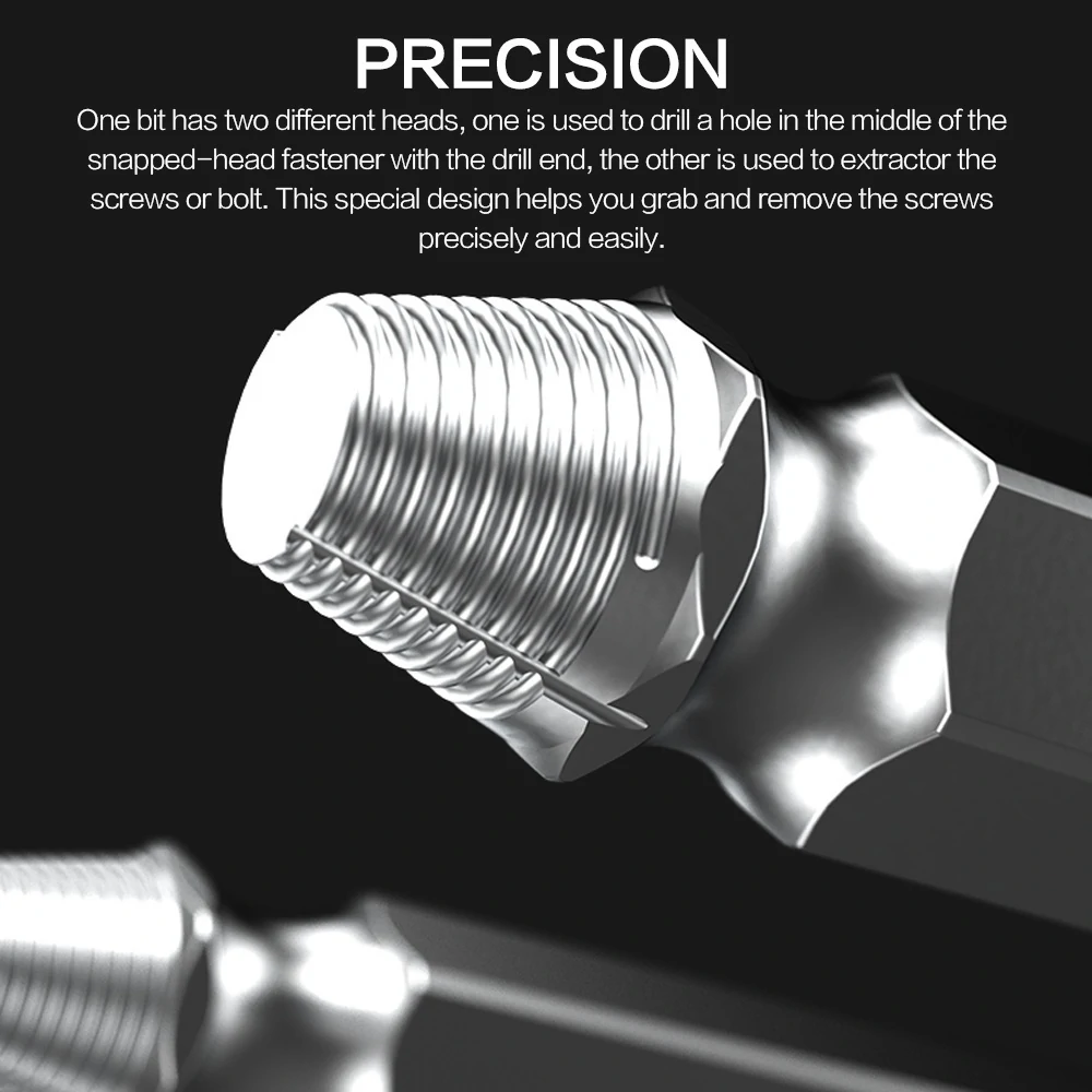 2PCS Hex 51mm HSS 4341 Screw Extractor Set | For Variable Speed Reversible Drills - Image 4